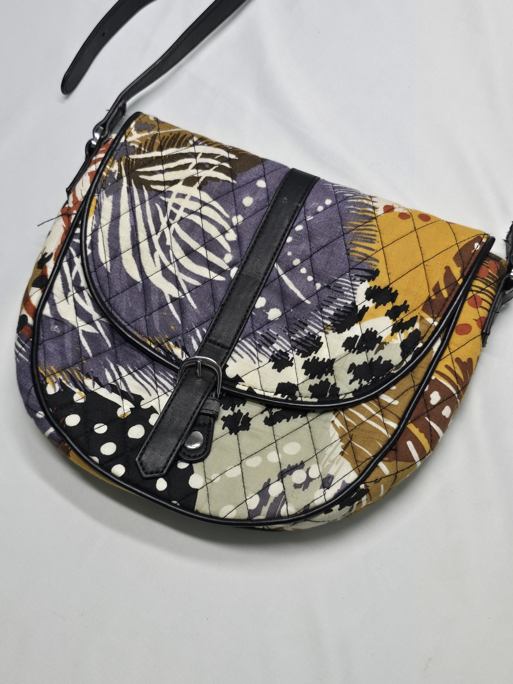 Vera Bradley Quilted Multicolor Painted Feathers Crossbody Bag
